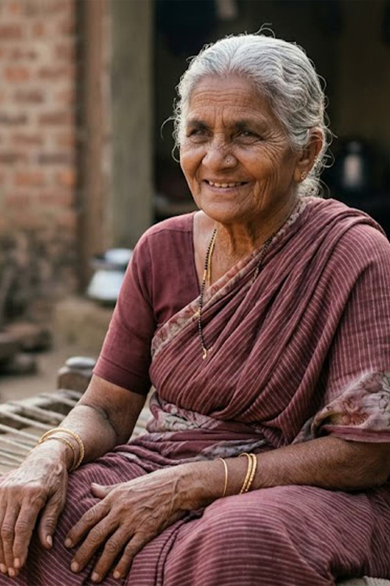 Caregiver helping elderly woman